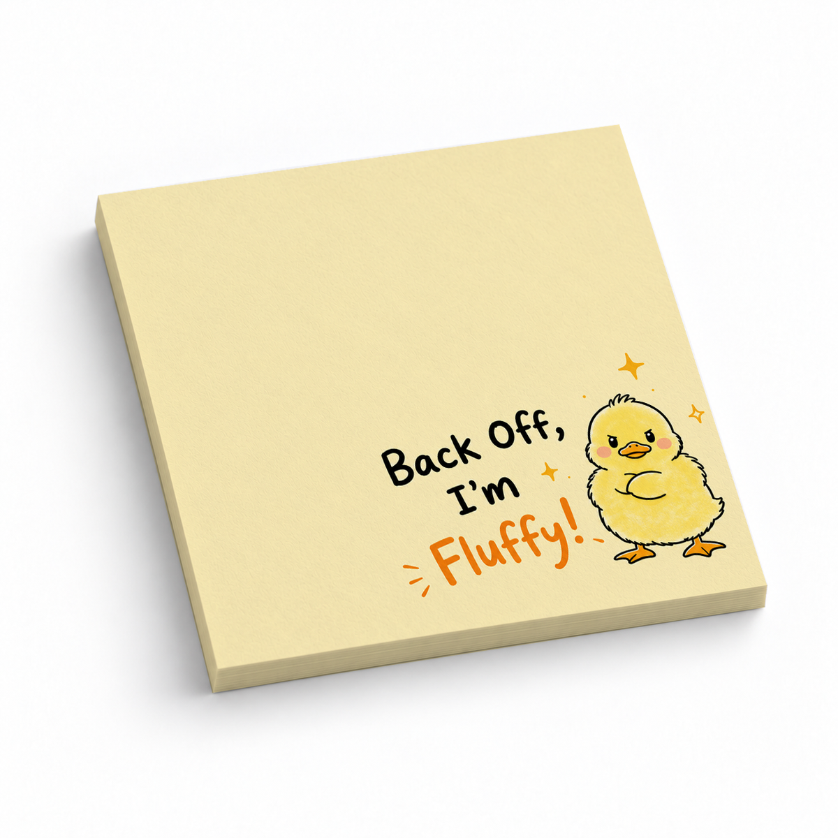 Angry Fluffy Chick 3x3 sticky notes, 50-sheet memo pad
