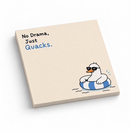 Cool Duck in Pool Tube 3x3 sticky notes, 50-sheet memo pad