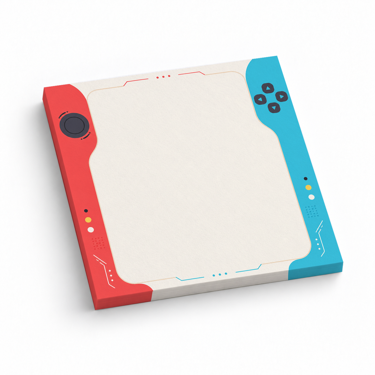 Red and Blue Gamer Console 3x3 sticky notes, 50-sheet memo pad