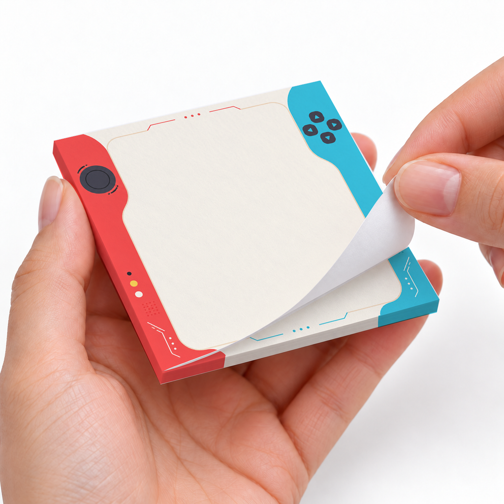 Red and Blue Gamer Console sticky notes styled with a planner and desk accessories