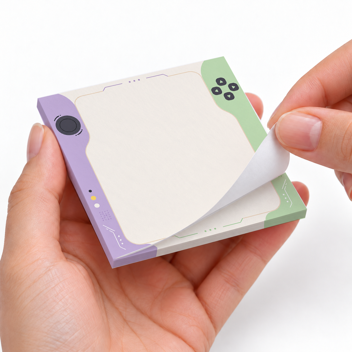Pastel Handheld Console sticky notes styled with a planner and desk accessories