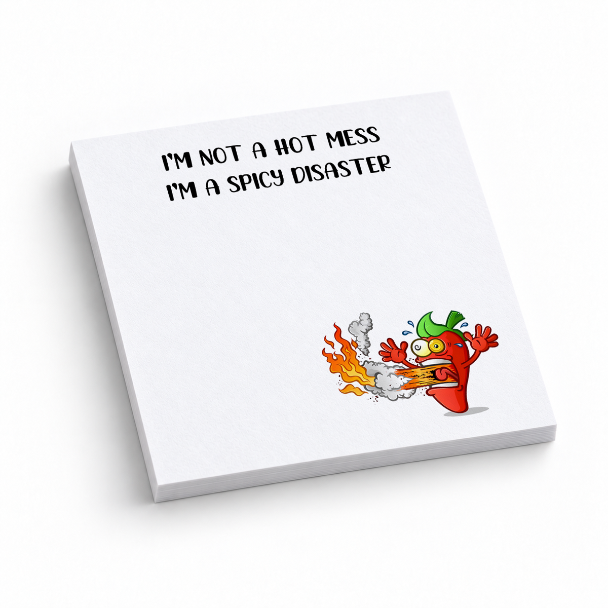Spicy Disaster Chili Pepper 3x3 sticky notes, 50-sheet memo pad