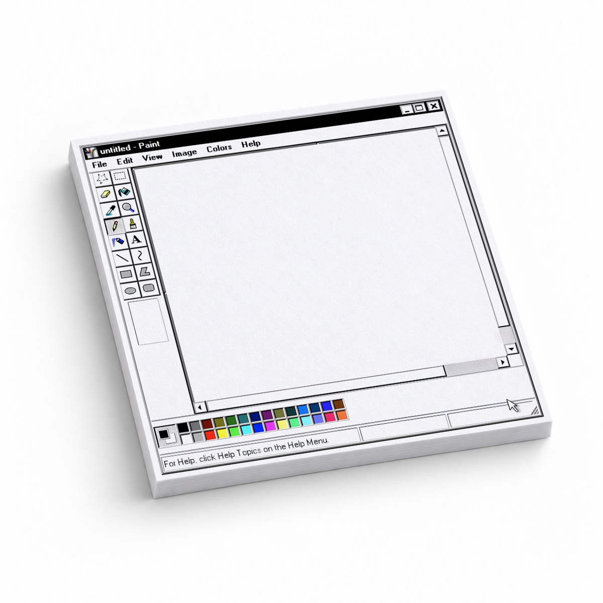 Retro Classic Gray MS Paint 3x3 sticky notes, 50-sheet memo pad