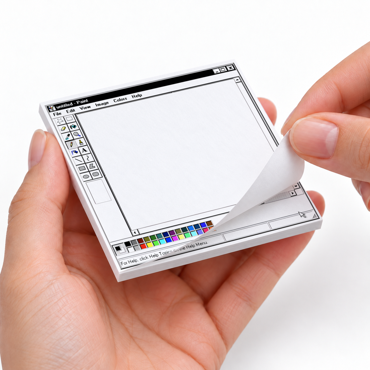 Retro Classic Gray MS Paint sticky notes styled with a planner and desk accessories