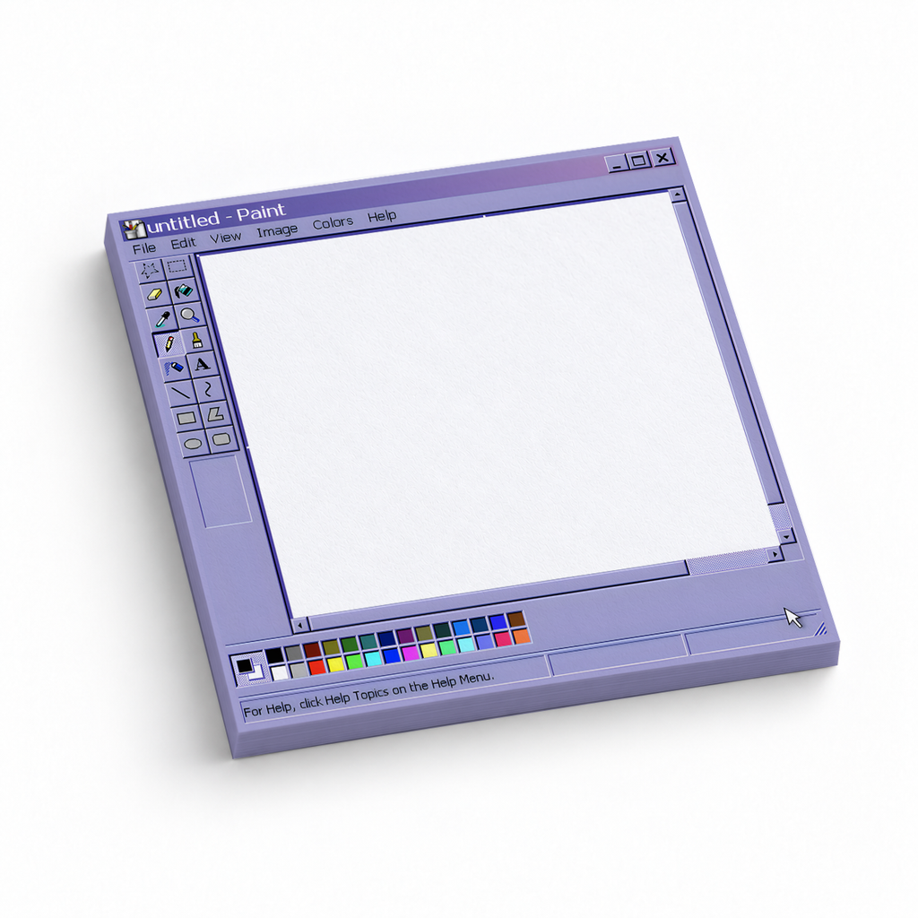 Purple Vintage Computer Paint Window 3x3 sticky notes, 50-sheet memo pad