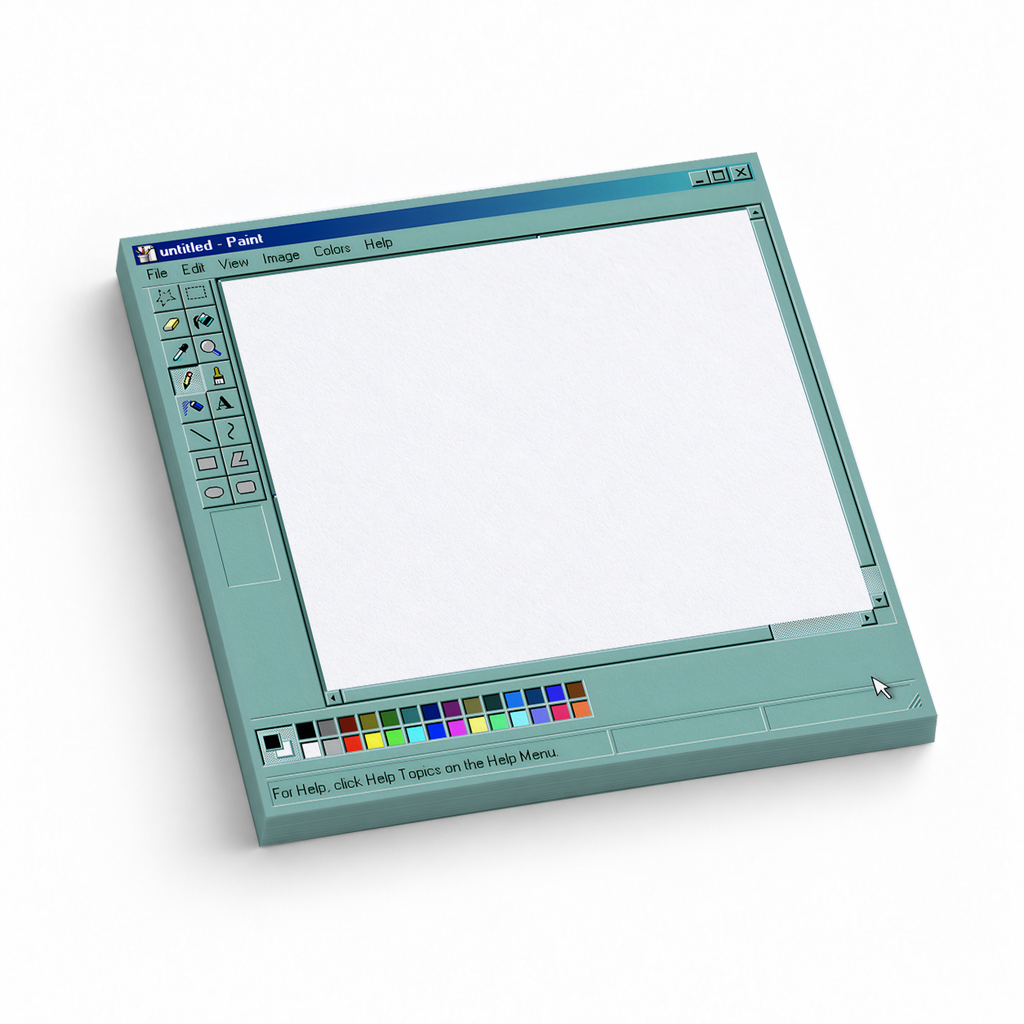 Teal 90s Computer Paint Program 3x3 sticky notes, 50-sheet memo pad