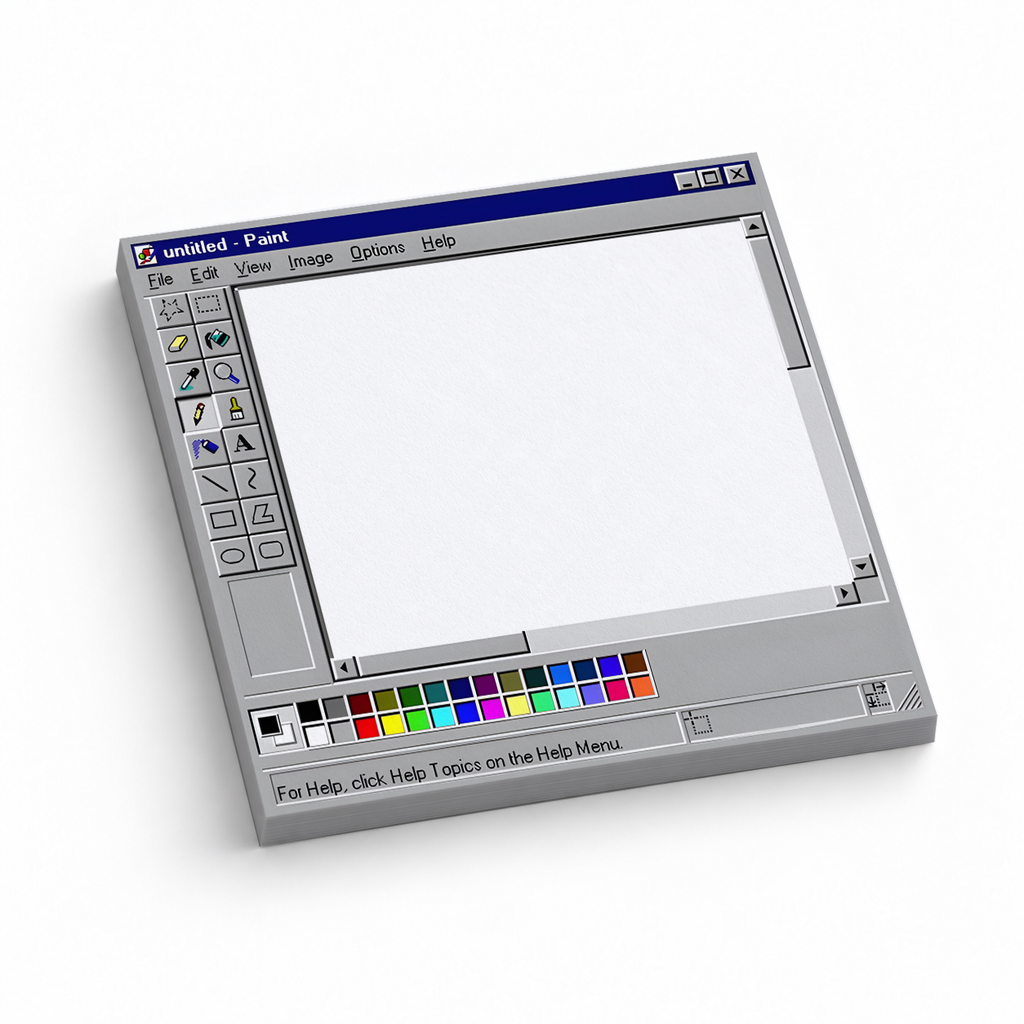 Retro Paint Interface 3x3 sticky notes, 50-sheet memo pad