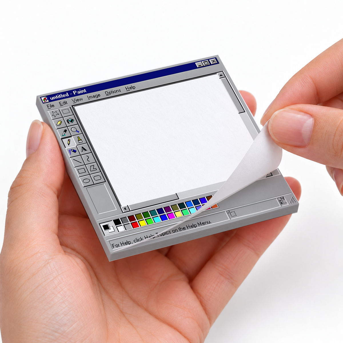 Retro Paint Interface sticky notes styled with a planner and desk accessories