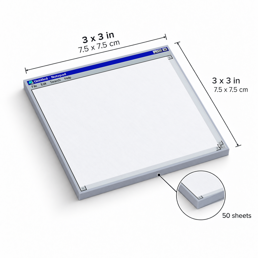 Classic Digital Notepad sticky notes, 3x3 in (7.5 x 7.5 cm), 50 sheets
