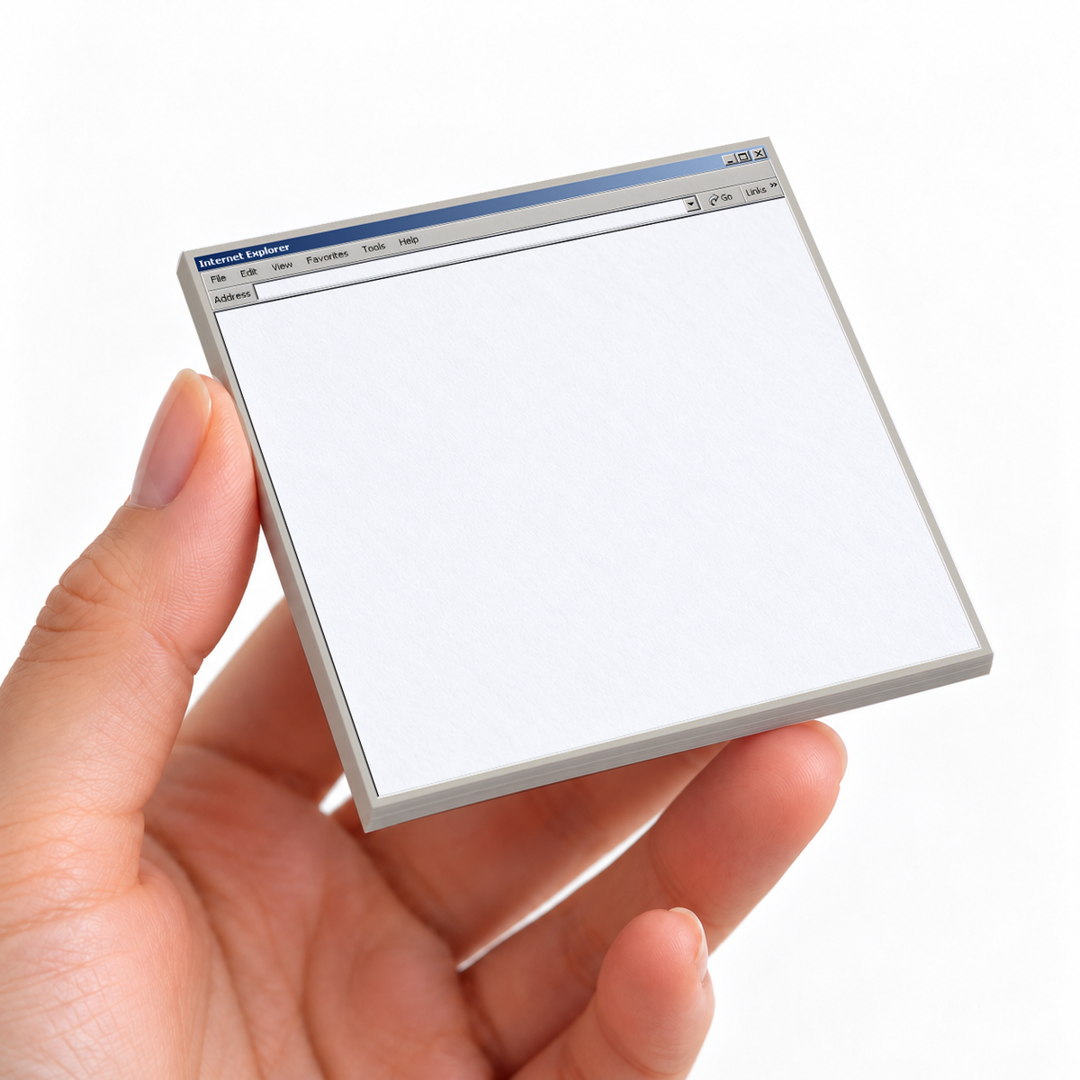 Retro Web Browser sticky note pad on a desk with stationery