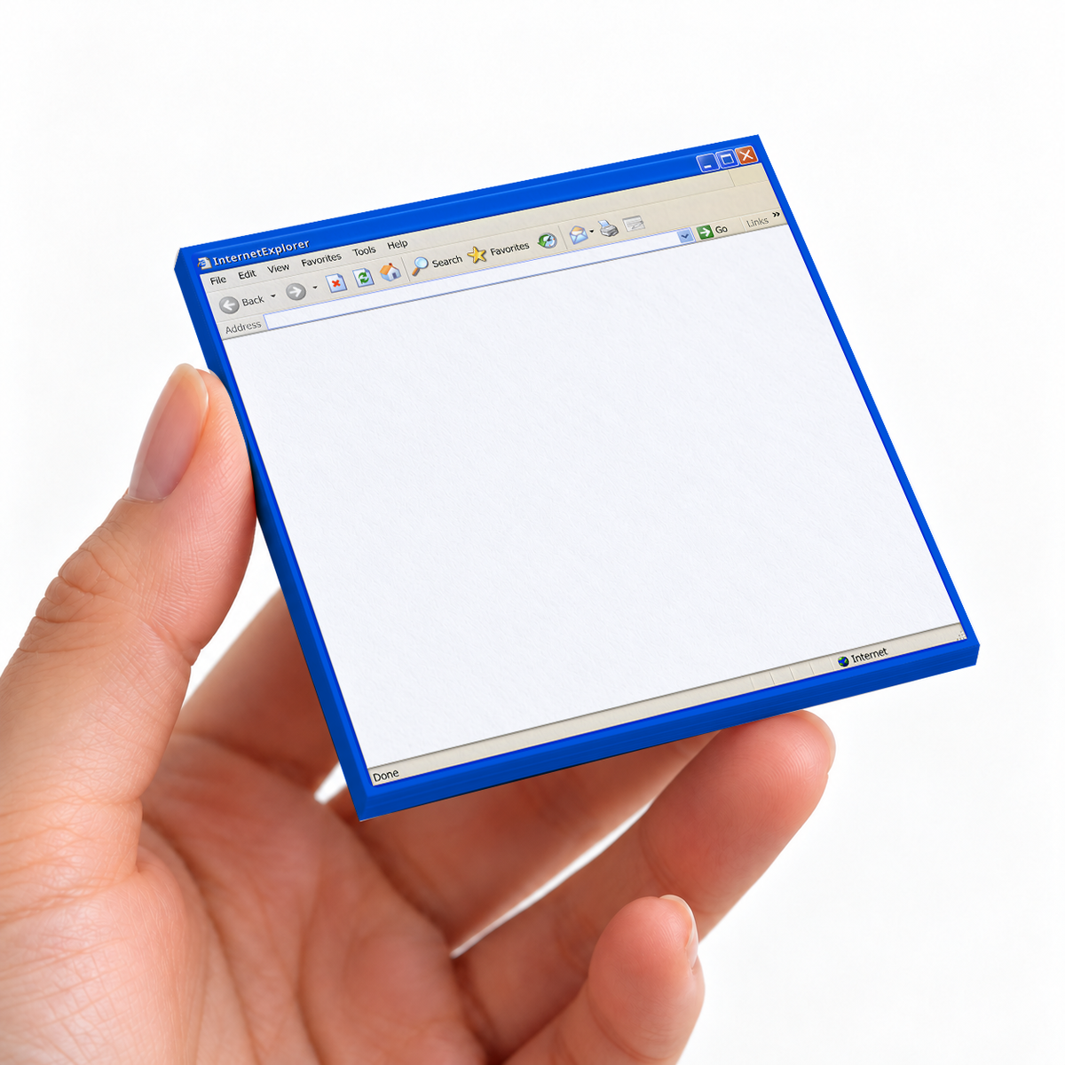 Vintage Internet Browser Window sticky note pad on a desk with stationery