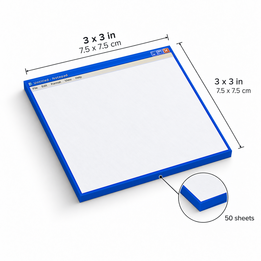 Retro "Untitled sticky notes, 3x3 in (7.5 x 7.5 cm), 50 sheets