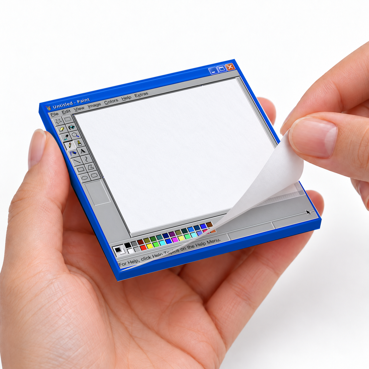 Classic Computer Paint Program sticky notes styled with a planner and desk accessories